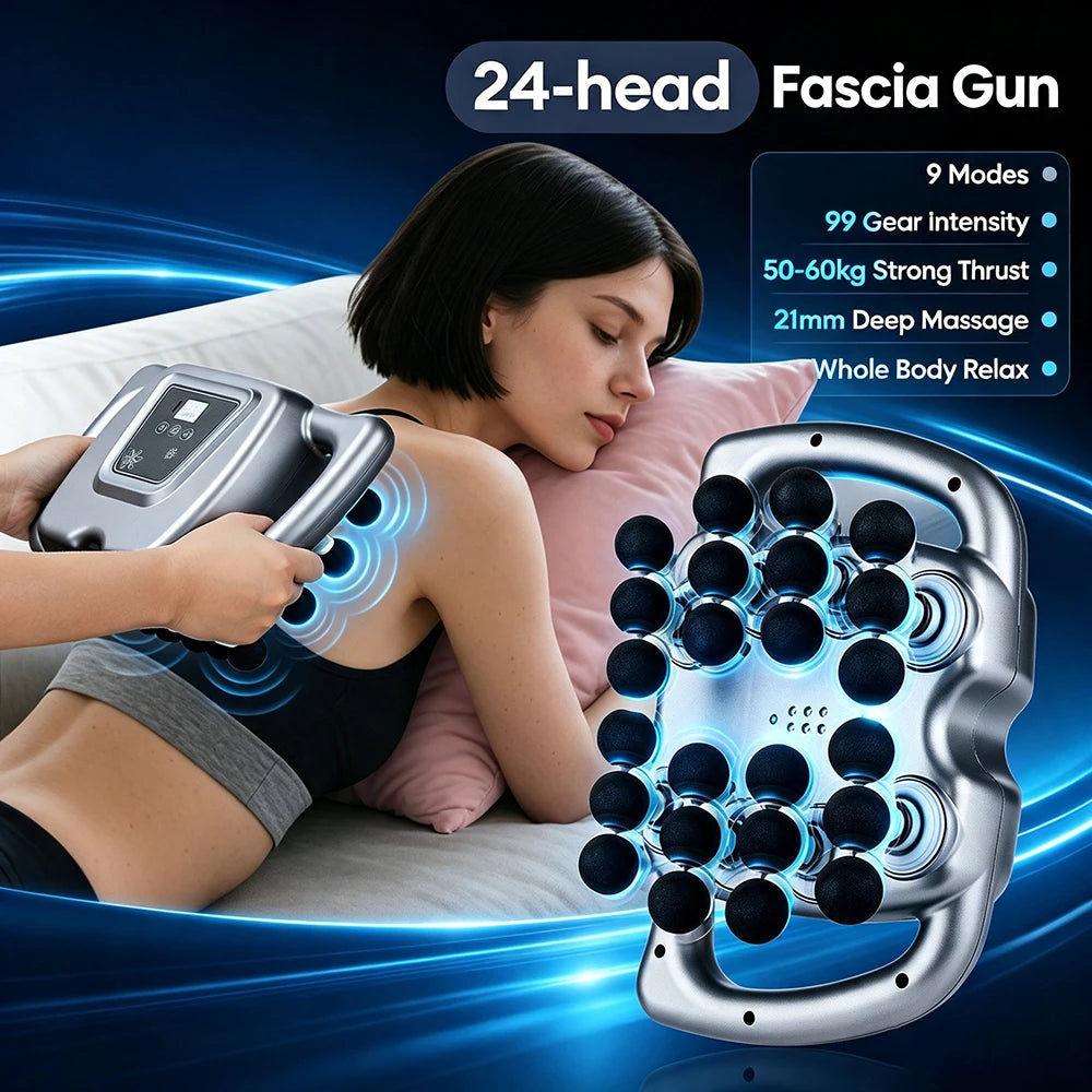 Foreverlily 24 Head Fascia Gun High Frequency Vibration Body Massager