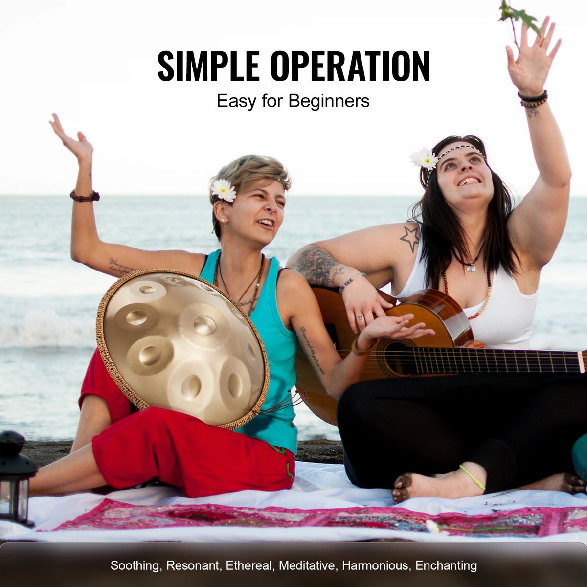 SucceBuy D Minor Handpan Drum With Mallets For Relaxation