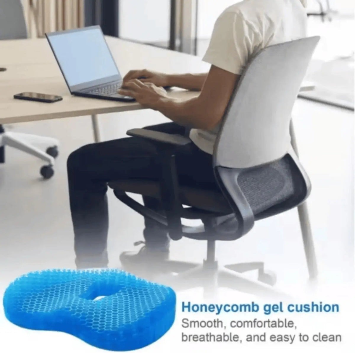 Ergonomic Honeycomb Gel Seat Cushion For Office Chair Comfort Support