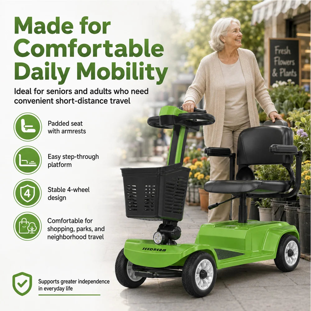 Electric Mobility Scooter For Seniors With Comfortable Seat
