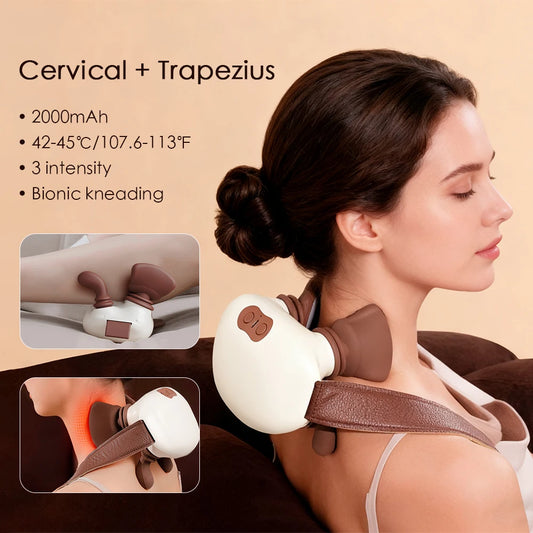 Foreverlily 4D Shiatsu Neck Back Massager With Heat Shawl