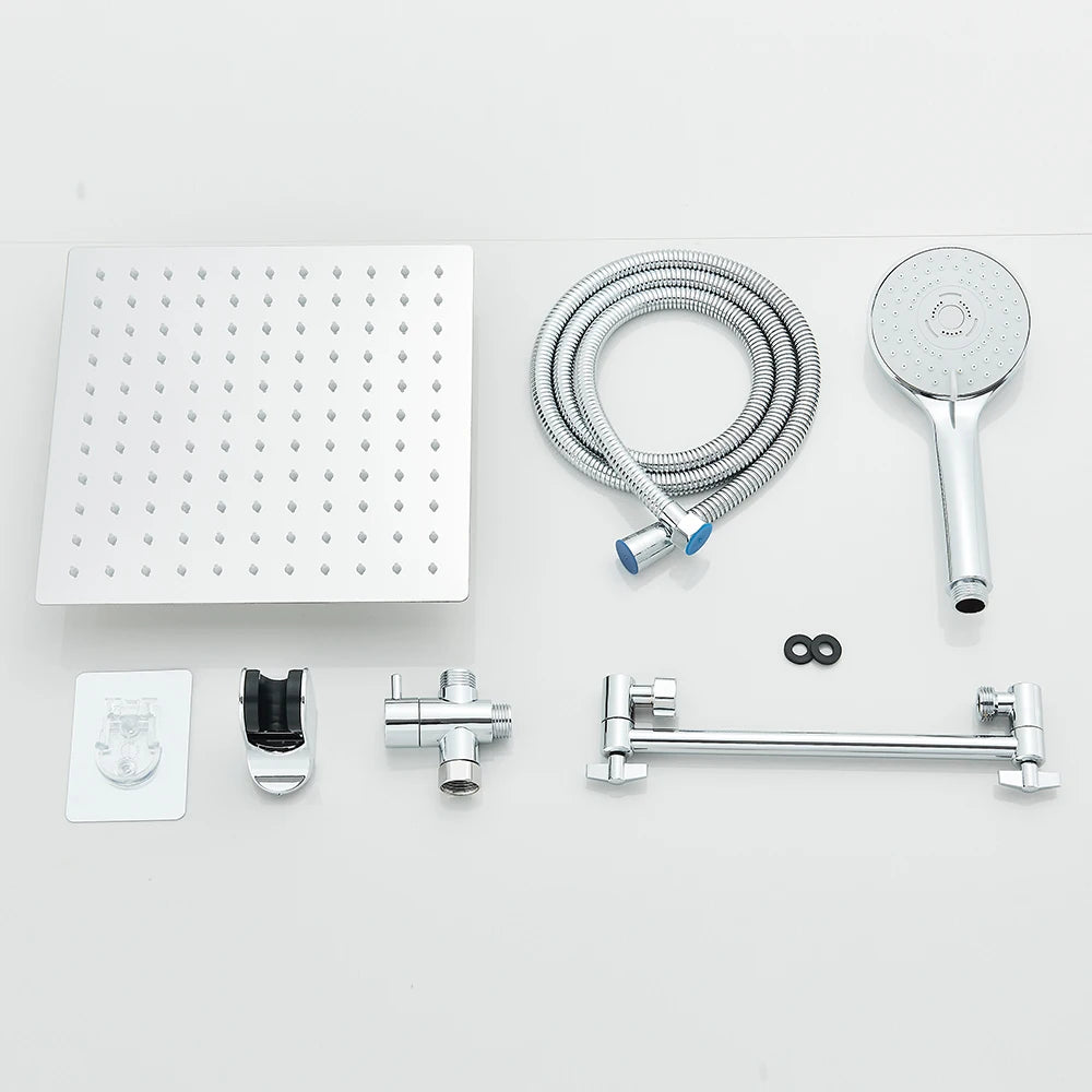 MYQualife 3Way Shower Kit Rainfall Head Wall Mount Handheld Set