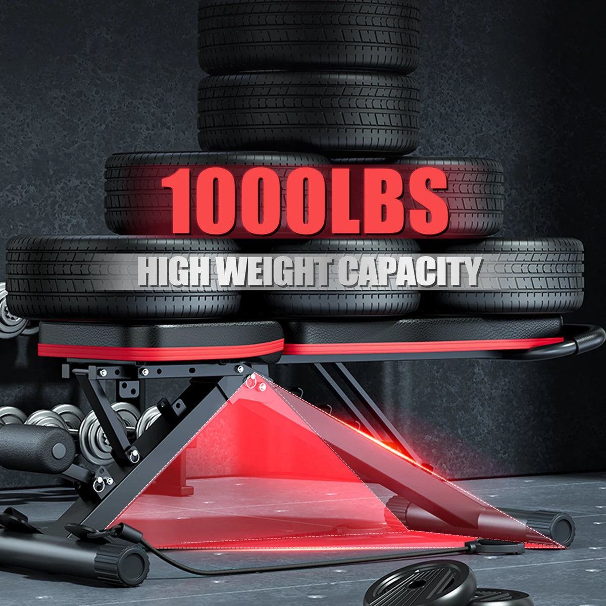 Foldable Adjustable Dumbbell Weight Bench For Strength Training