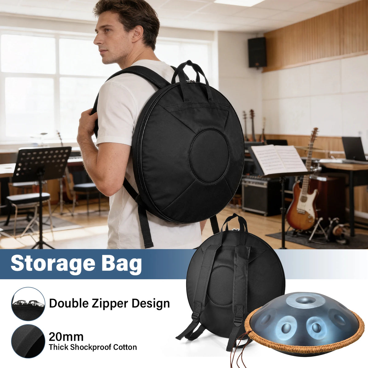 Portable G Minor Nine Note Handpan Drum For Meditation