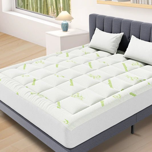 JHK Soft Breathable Cooling Mattress Topper With Deep Pockets