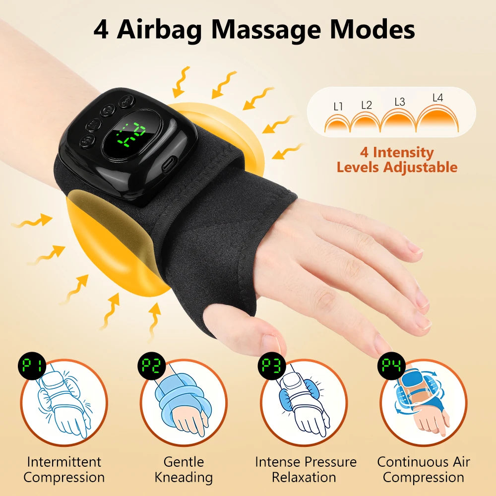 Hailicare Rechargeable Air Compression Wrist Massager For Relief