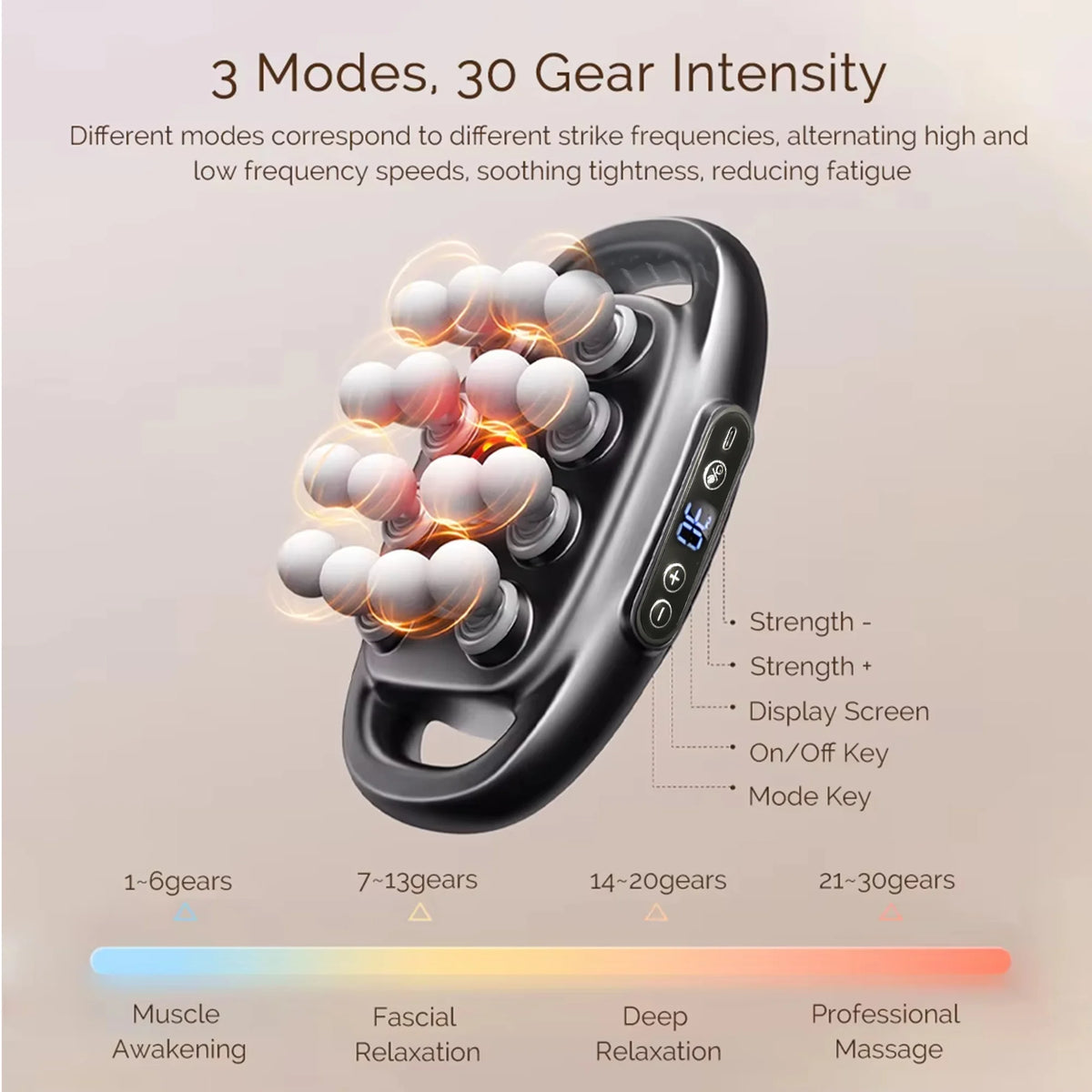 Deep Tissue Electric Muscle Relaxation Massage Gun With 16 Attachments