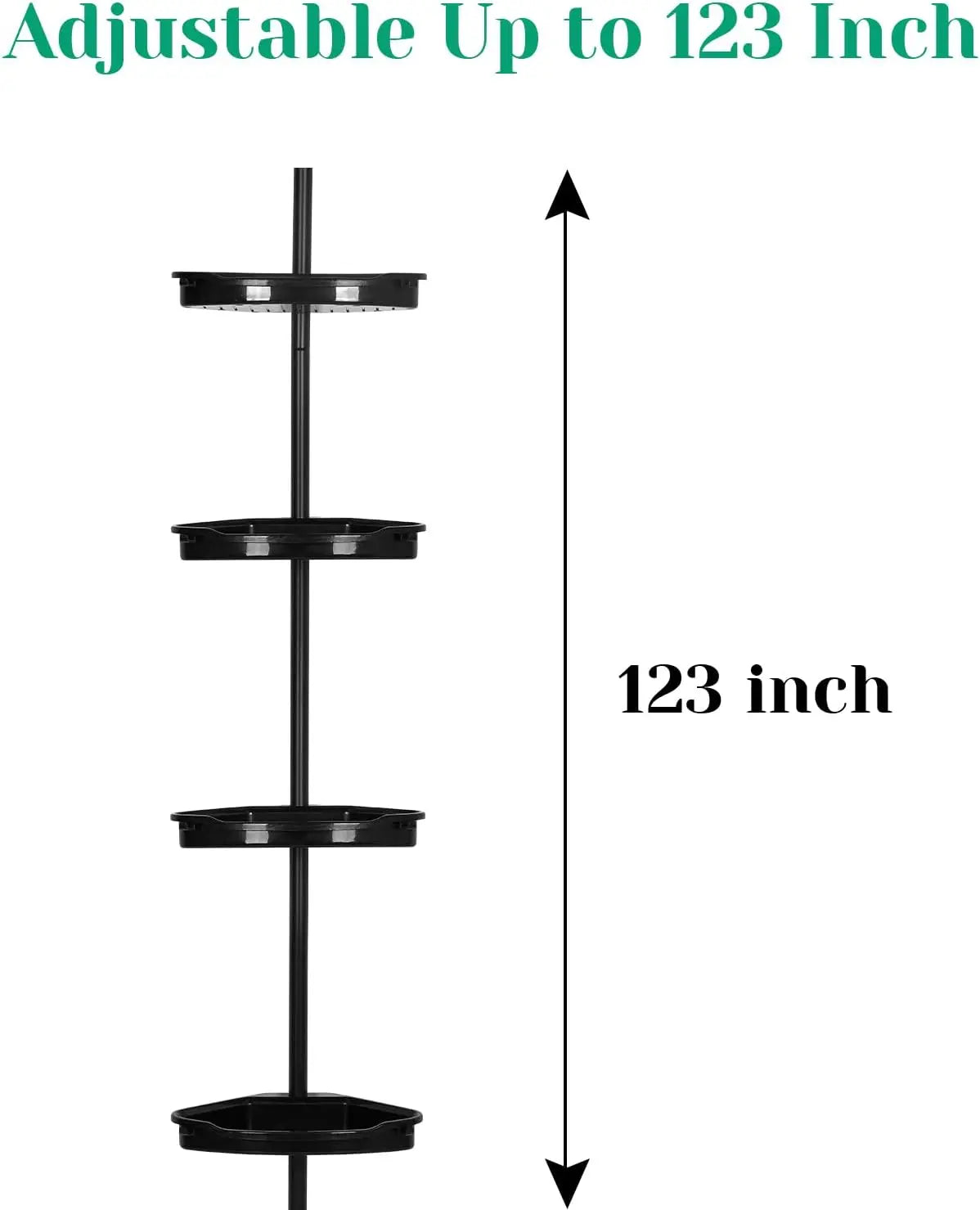 Adjustable Four Tier Corner Shower Caddy With Rust Proof Stand