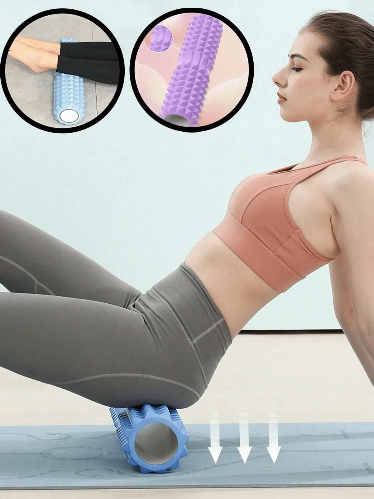 Textured Foam Yoga Roller For Muscle Relaxation And Fitness