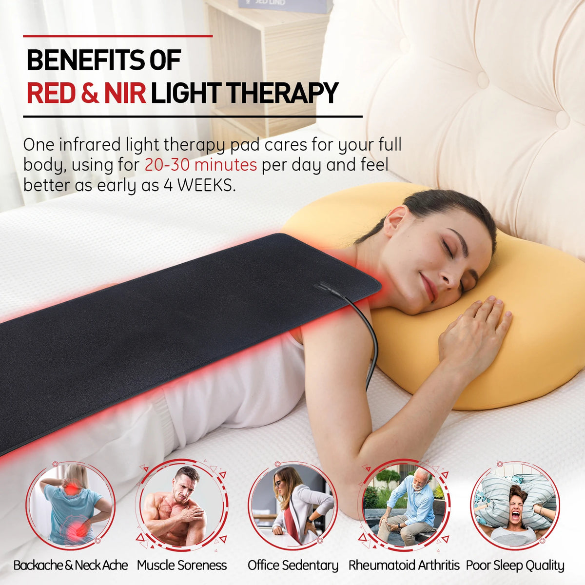 Astarexin Red Light Therapy Heating Pad For Muscle Relief