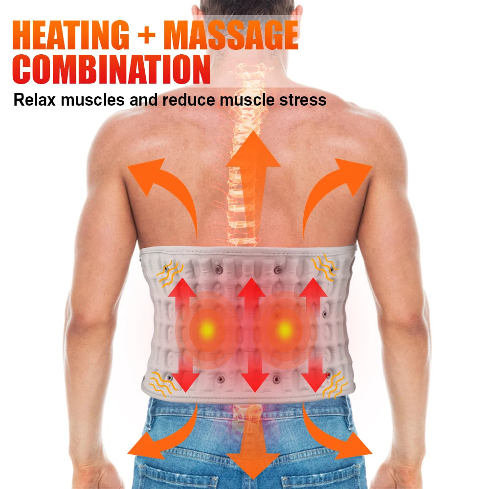 Hailicare Airbag Heating Vibration Massage Lumbar Support Belt