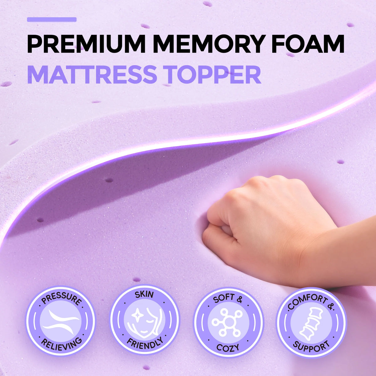 MCQ Gel Cooling Memory Foam Mattress Topper For Home Bedroom