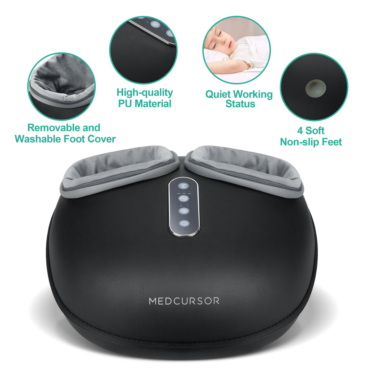 Medcursor Electric Shiatsu Foot Massager With Heating Rollers