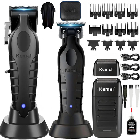 Kemei Rechargeable Electric Hair Clipper Trimmer Shaver Kit