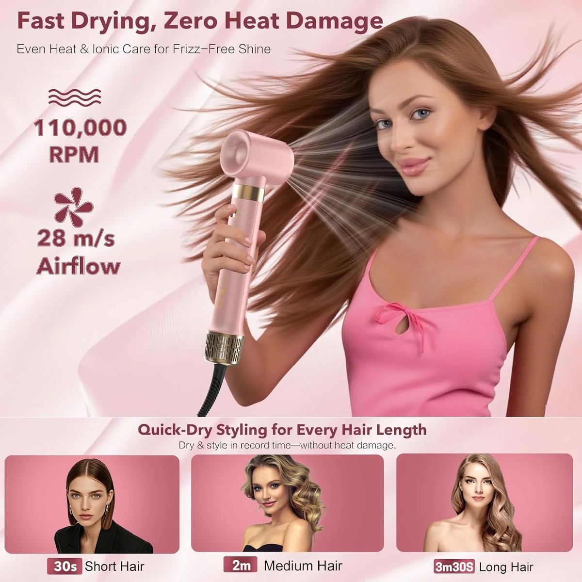 Mythsight 6-In-1 Auto-Wrap Hot Air Hair Styler Brush