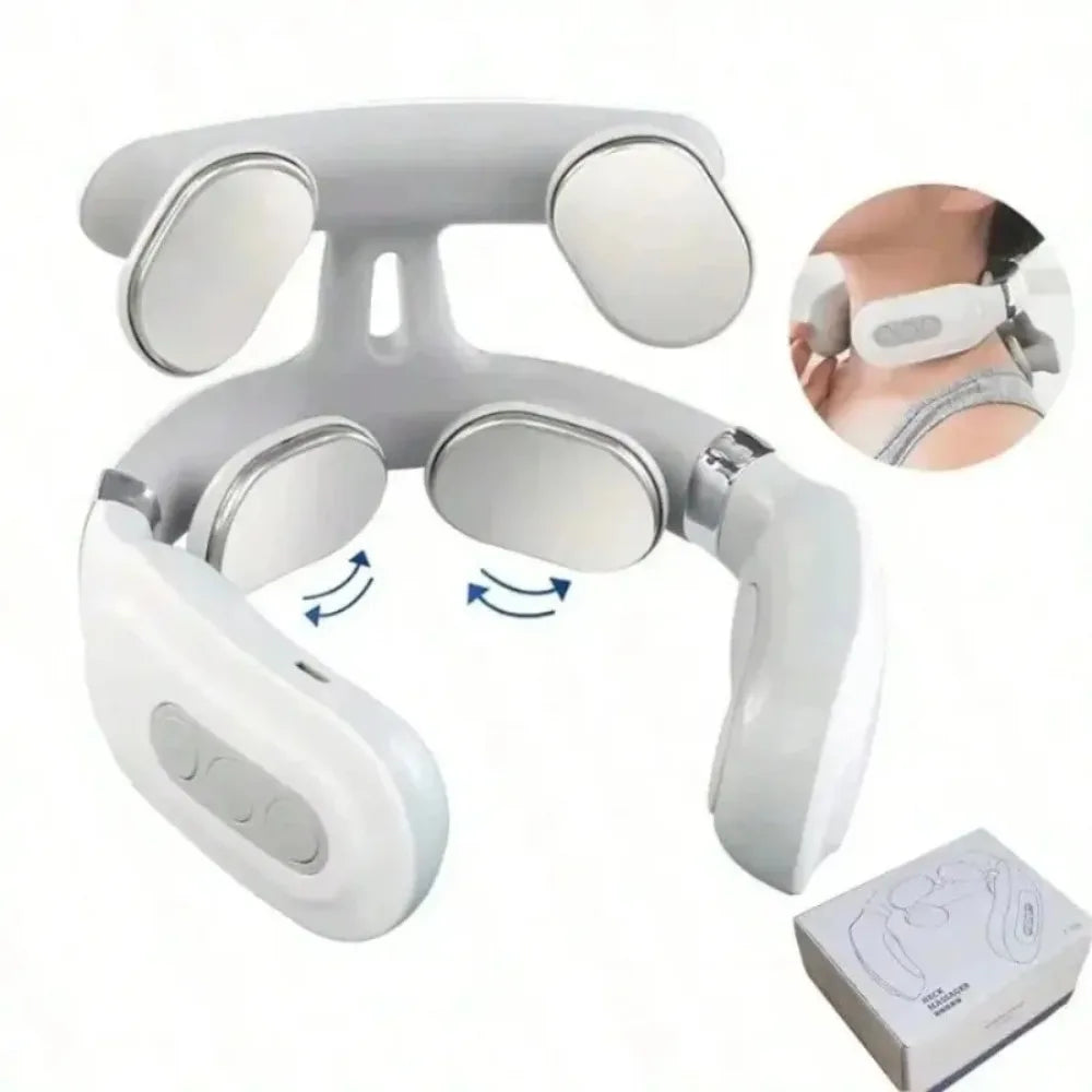 Lism Adjustable Quad Head Heating Neck Massager With Usb