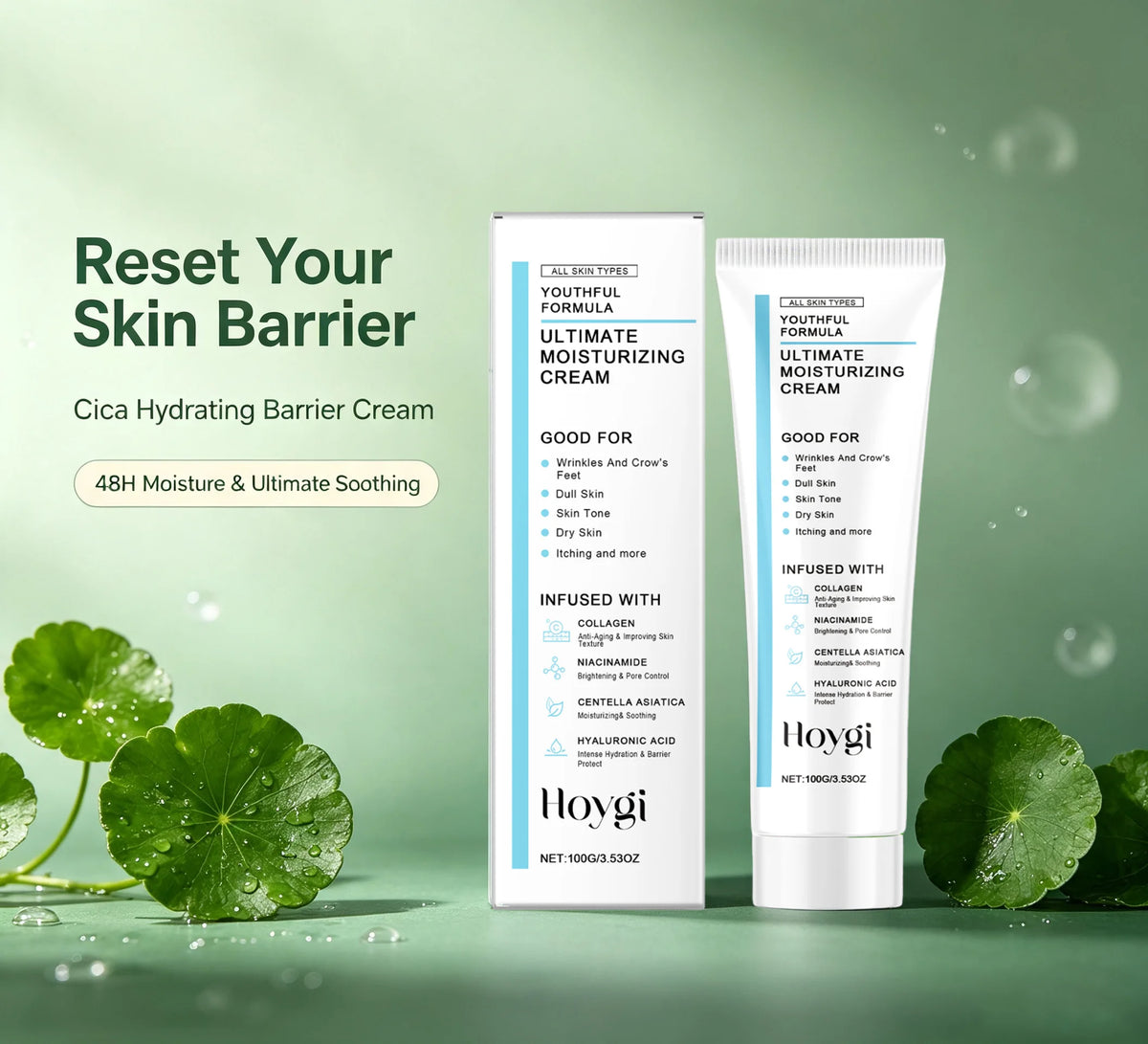 Hoygi Centella Moisturizing Cream Hyaluronic Acid Daily Skincare