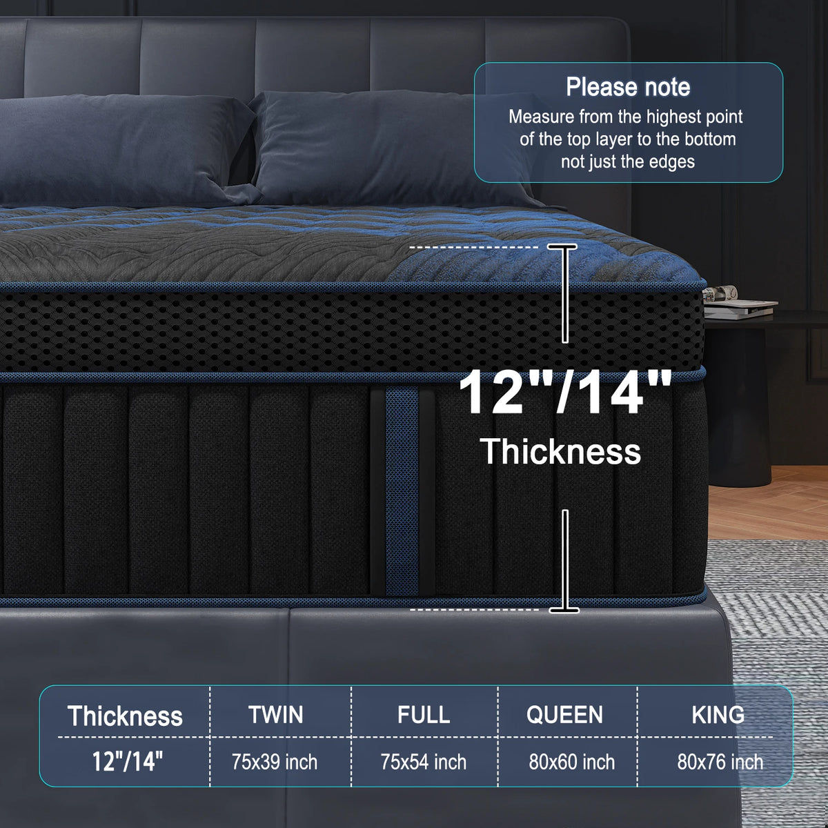 Sweetlove Gel Memory Foam Hybrid Pocket Spring Mattress Medium Firm