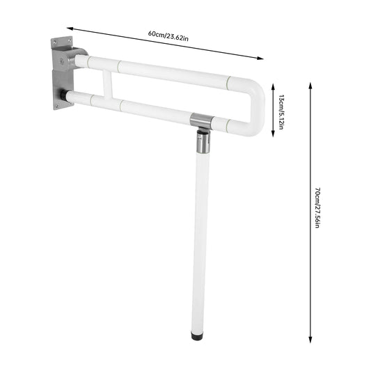Foldable Drop Down Handicap Toilet Grab Bar Metal Non Slip