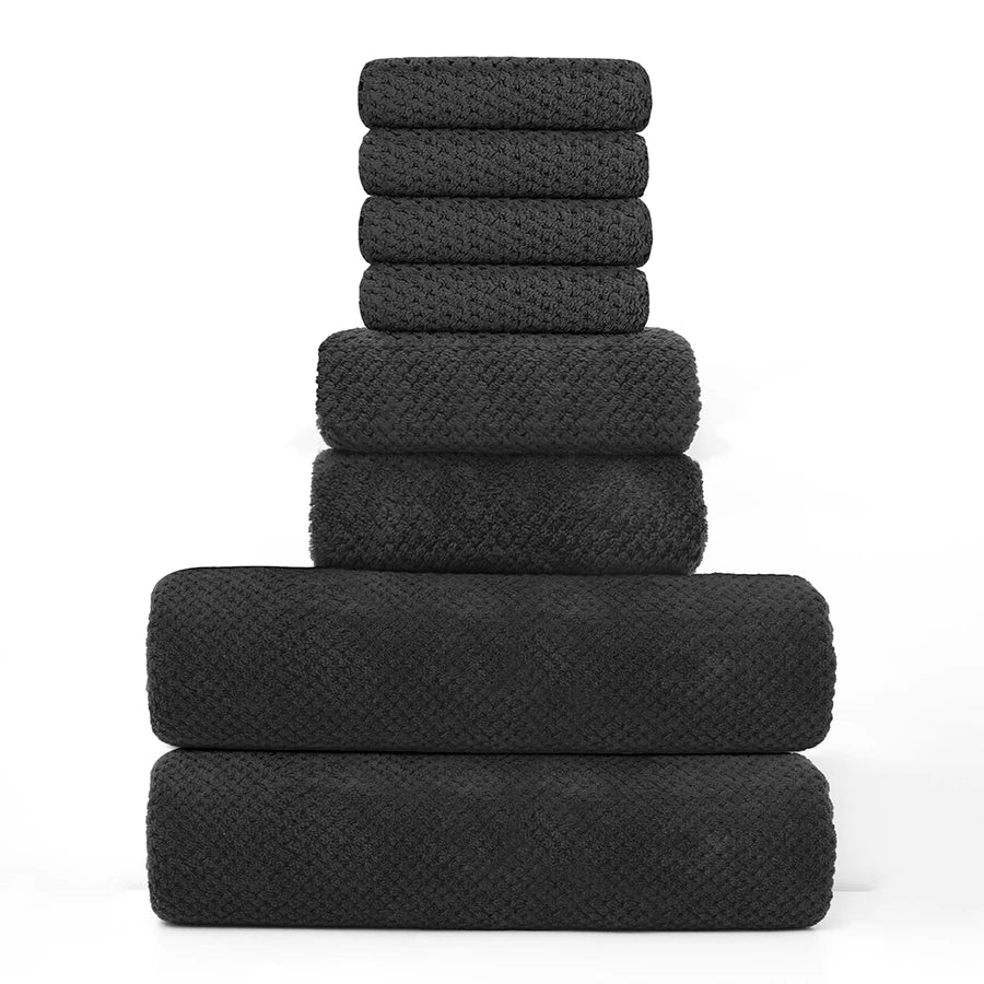 Premium 8 Piece Towel Set Soft Absorbent Machine Washable