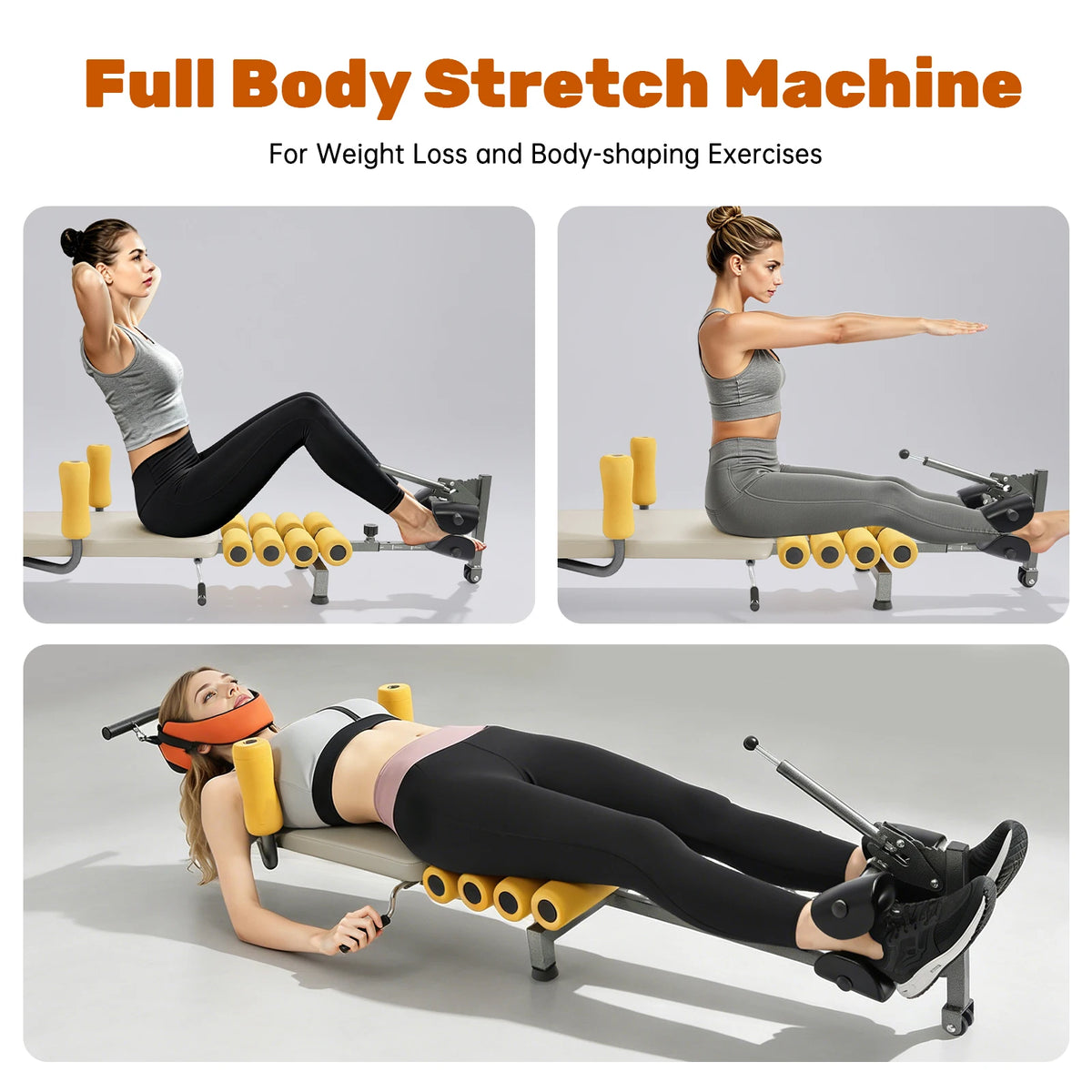 Bymaocar Adjustable Lumbar Cervical Spine Traction Back Stretcher