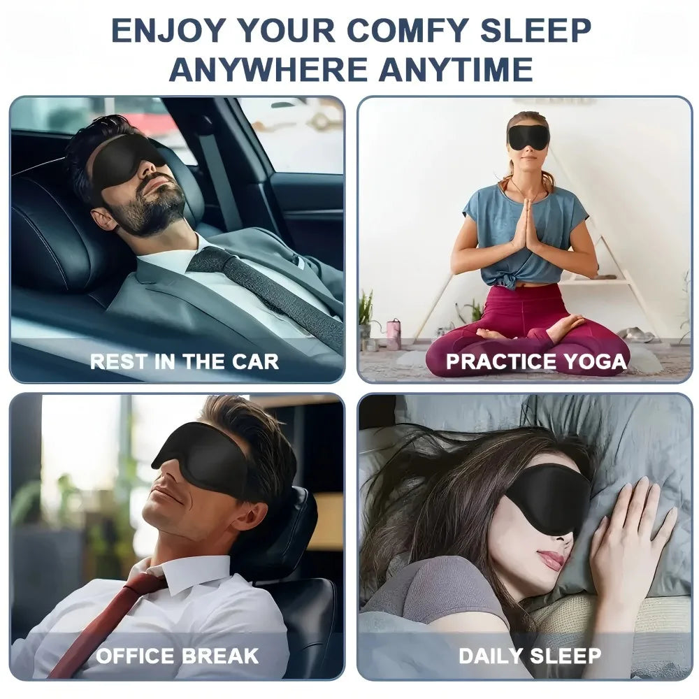 Breathable 3D Memory Foam Sleep Eye Mask With Adjustable Straps