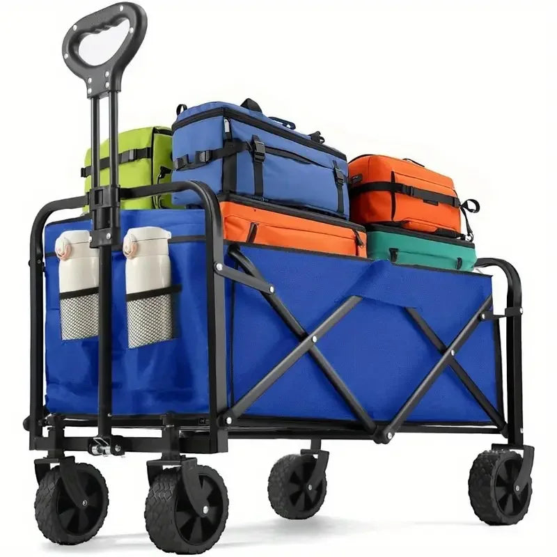 Heavy Duty Foldable Utility Wagon With All Terrain Wheels