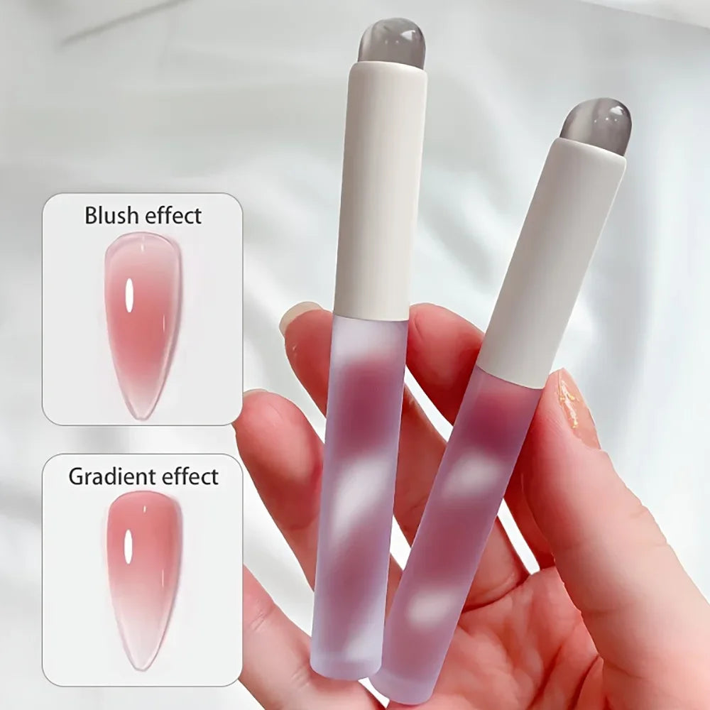 Silicone Nail Art Brush Round Head Gel Cuticle Care Tool
