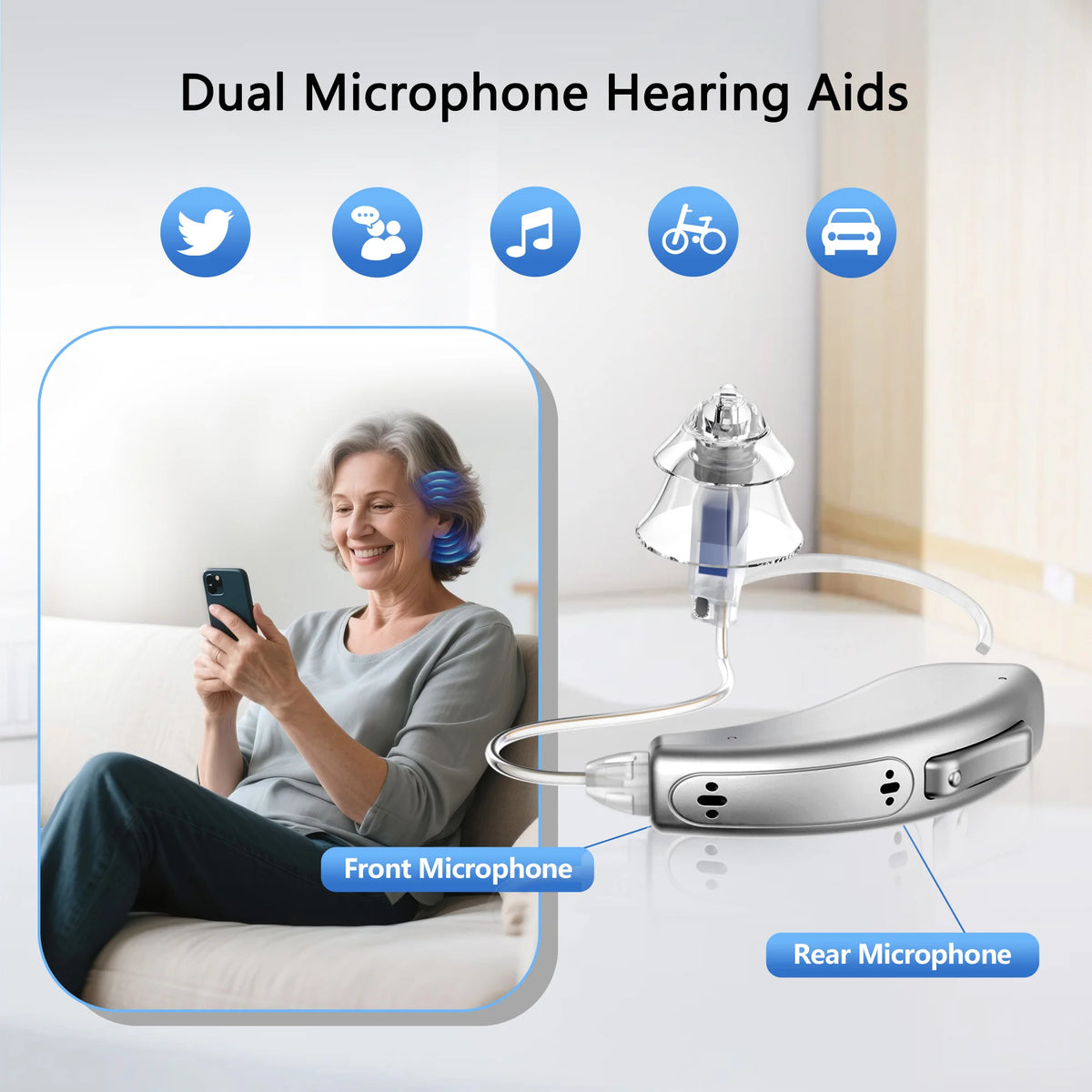 Zepau Rechargeable Noise Cancelling Hearing Aid With App Control