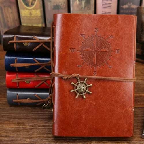 Vintage PU Leather Spiral Journal With Replaceable Pages