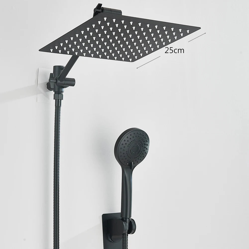 MYQualife 3Way Shower Kit Rainfall Head Wall Mount Handheld Set