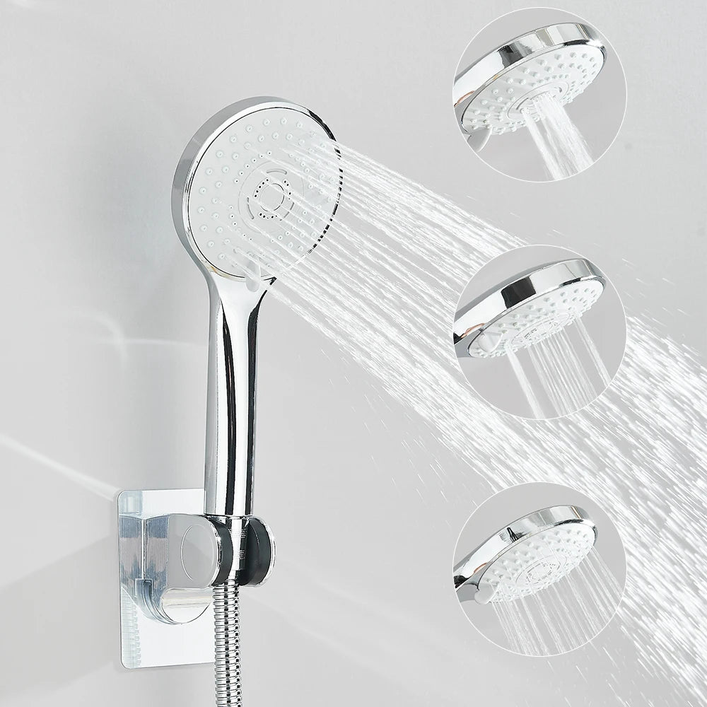 MYQualife 3Way Shower Kit Rainfall Head Wall Mount Handheld Set