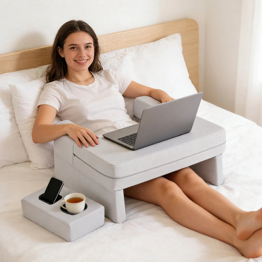 JHK Square Memory Foam Reading Pillow With Washable Cover