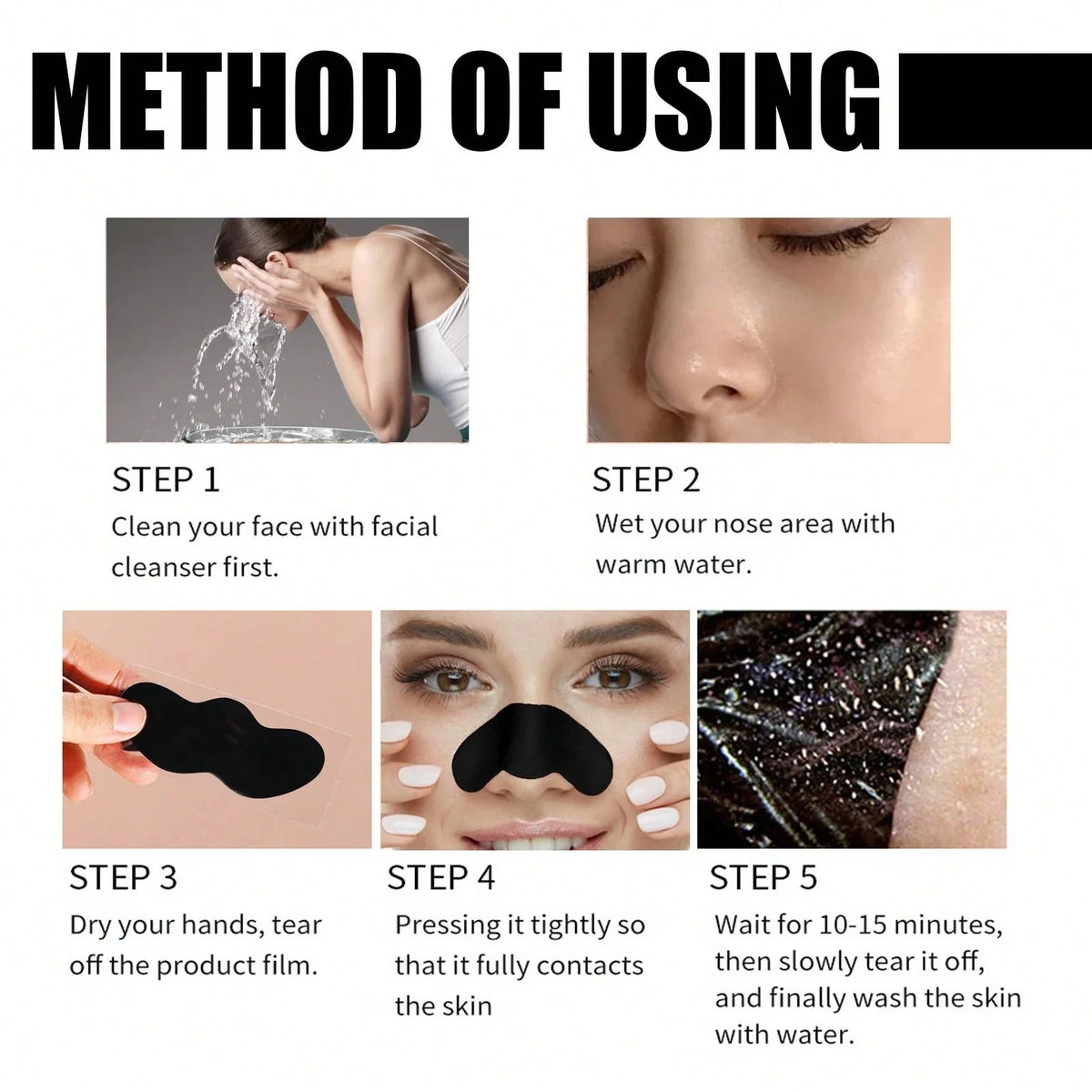 Alcohol Free Blackhead Remover Nose Strips For Deep Pore Cleansing