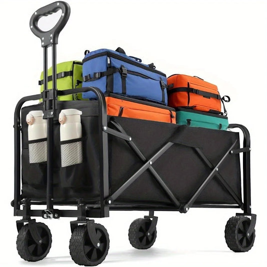 Heavy Duty Foldable Utility Wagon With All Terrain Wheels