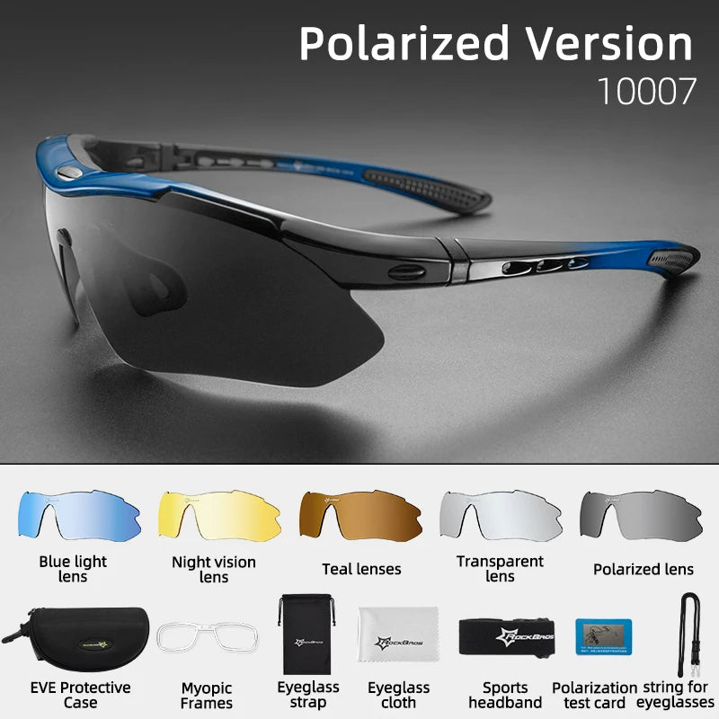 Rockbros Polarized Cycling Sunglasses With Uv Protection And Replaceable Frame