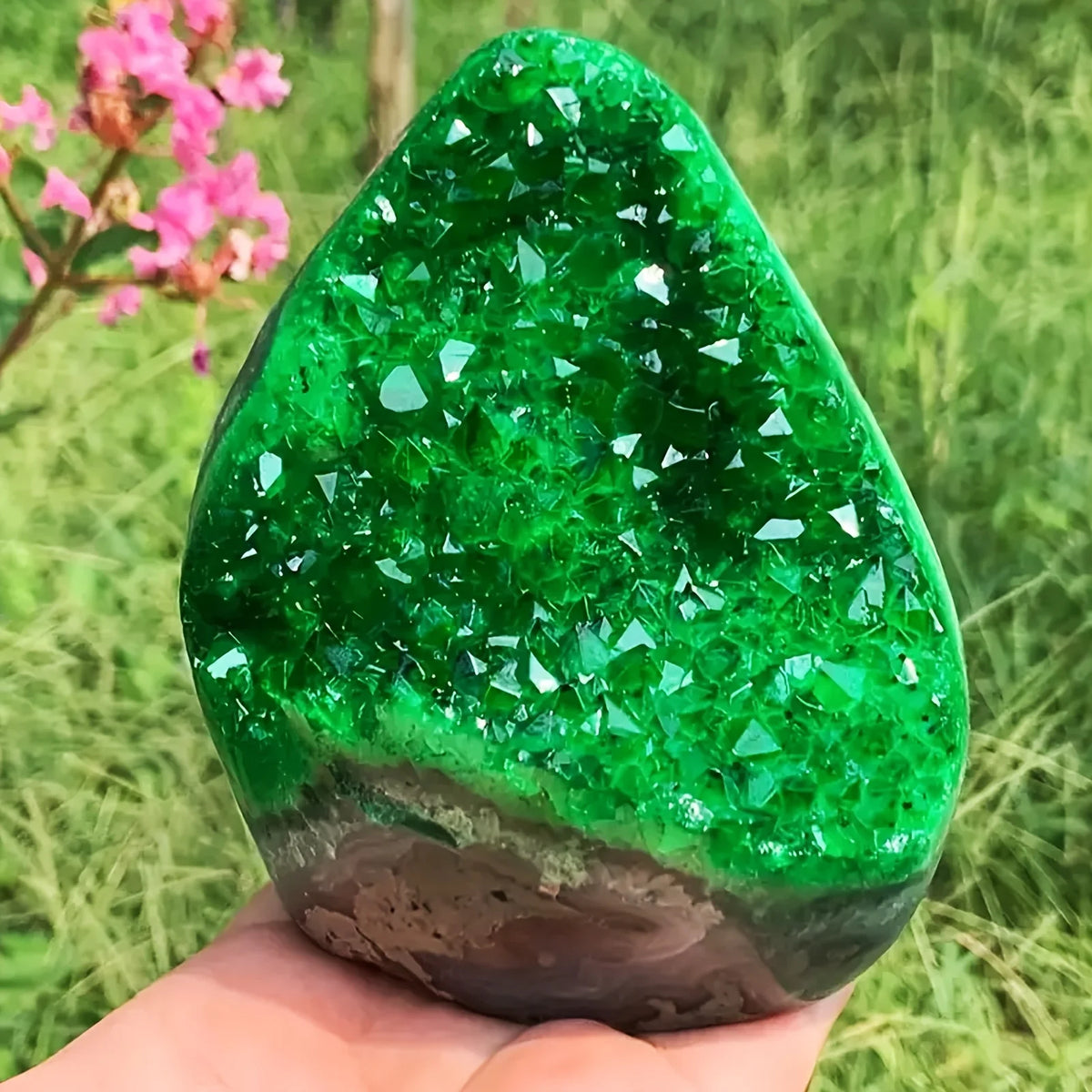 CrystalHola Sparkling Geode Cluster Polished Handcrafted Decor