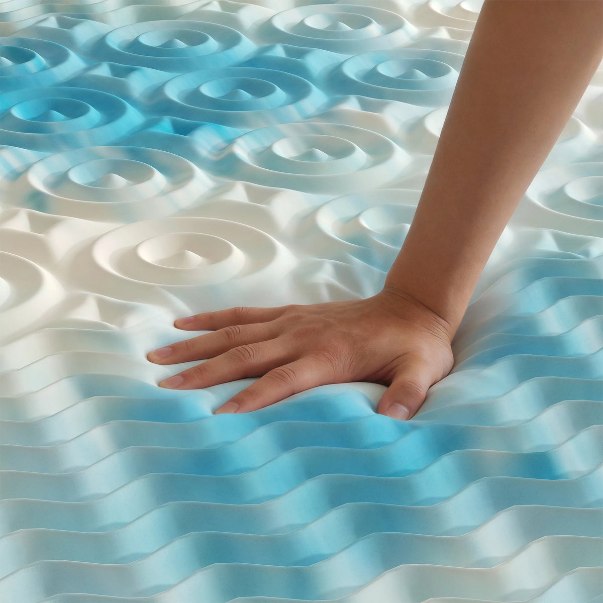 JHK Gel Memory Foam Mattress Topper With Five Zone Relief