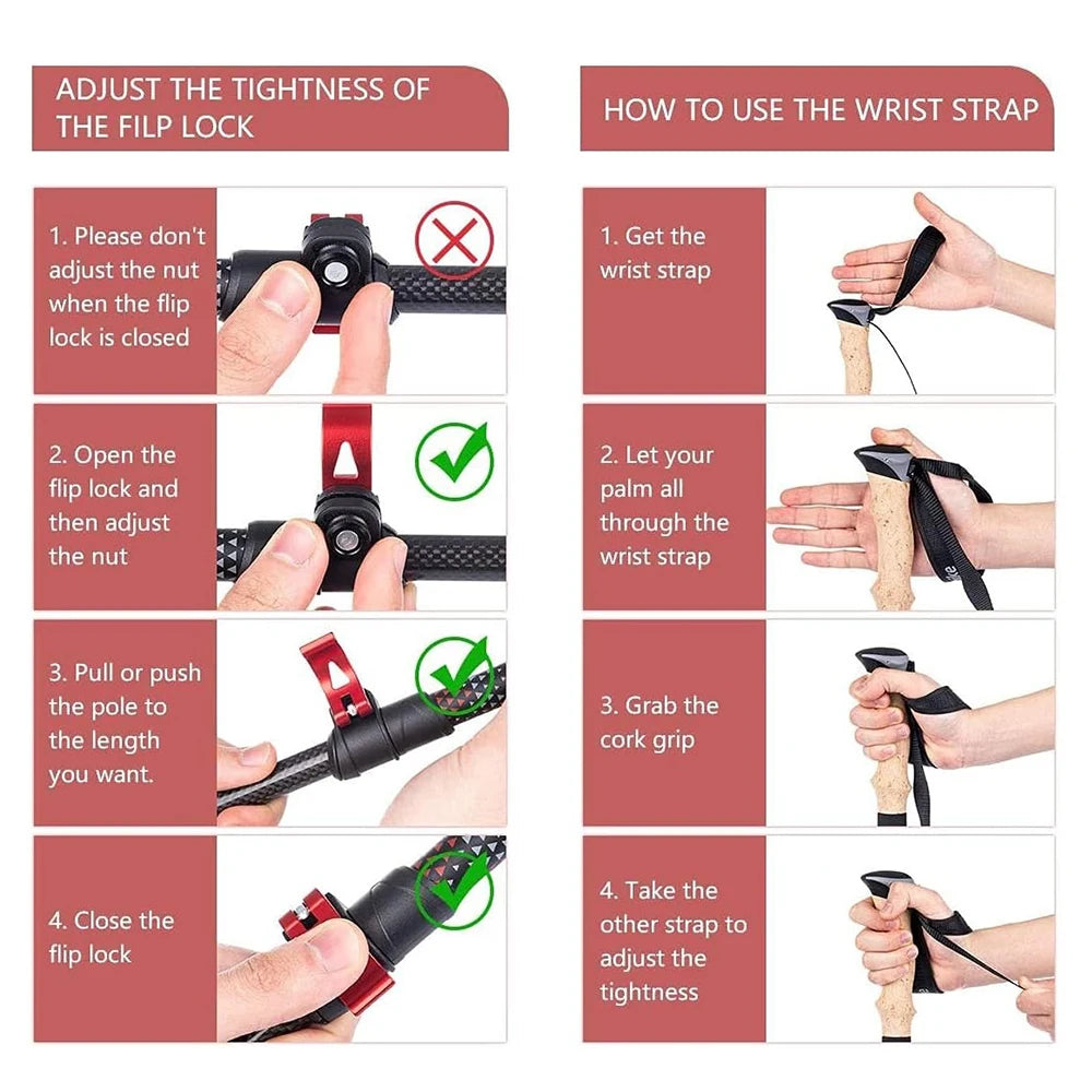 Naturehike Ultralight Carbon Fiber Trekking Poles For Outdoor Adventures