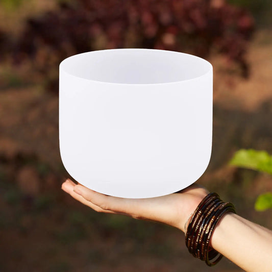 Premium Frosted Quartz Crystal Meditation Singing Bowl With Mallet