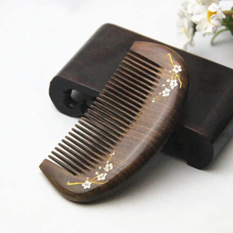 Natural Sandalwood Hair Comb Portable Pocket Massage For Women