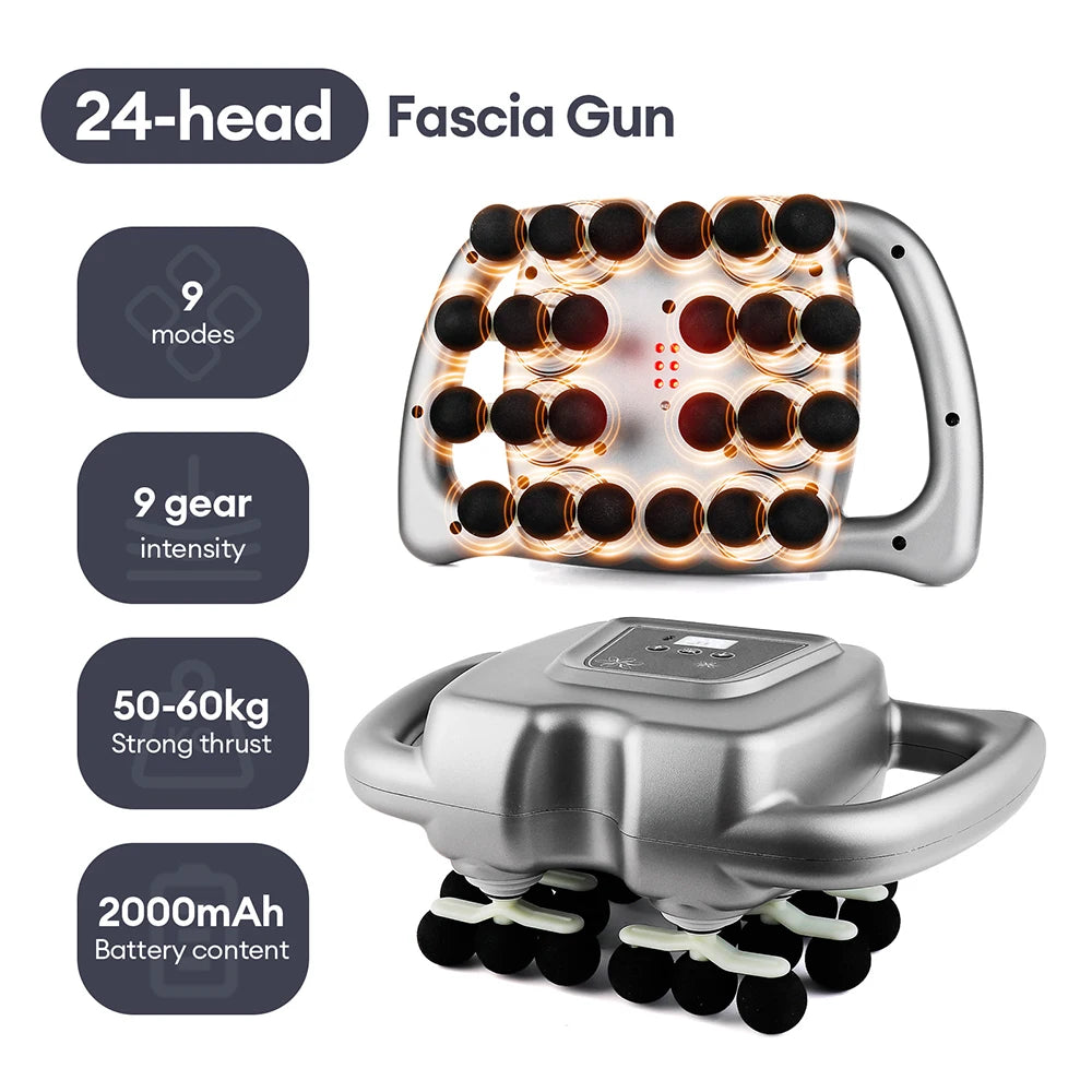 Foreverlily 24 Head Fascia Gun High Frequency Vibration Body Massager