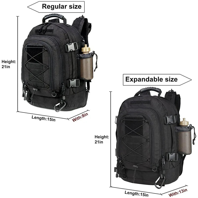 LQARMY Military Tactical Nylon Backpack Molle Hiking Rucksack