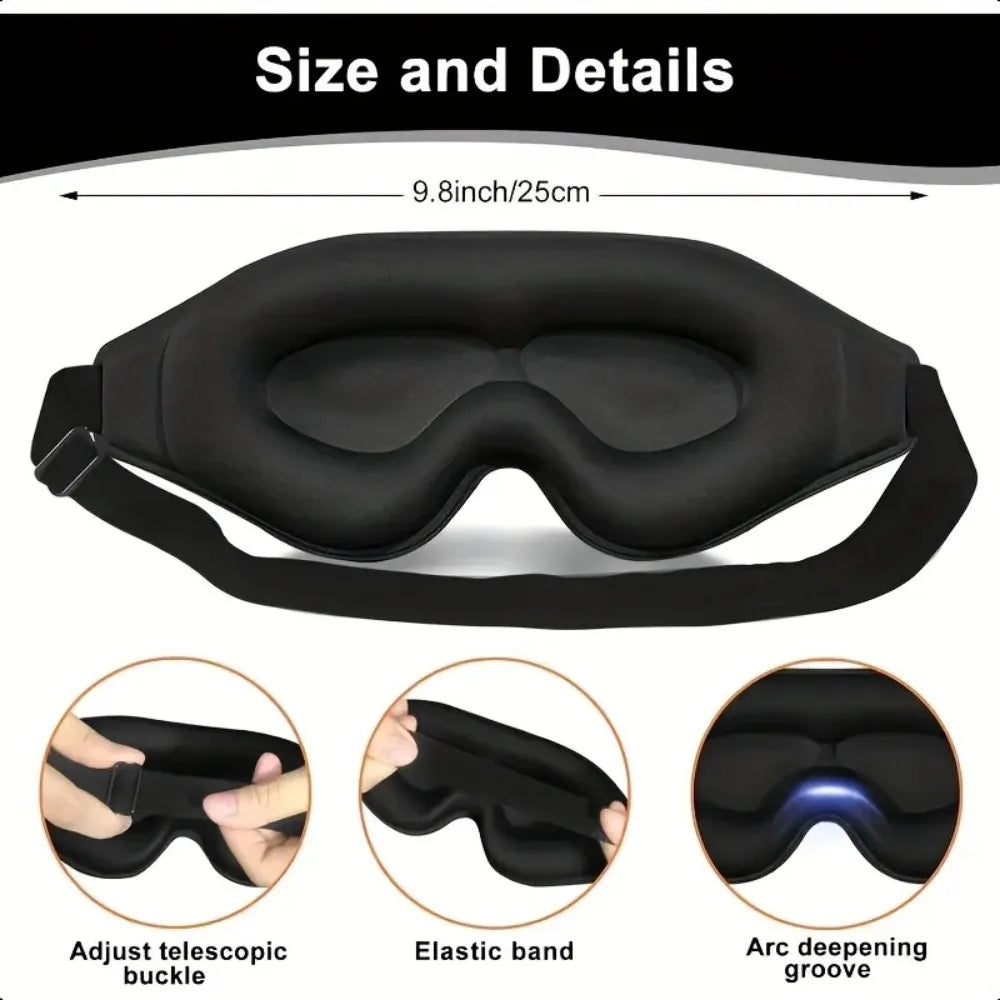 Breathable 3D Memory Foam Sleep Eye Mask With Adjustable Straps