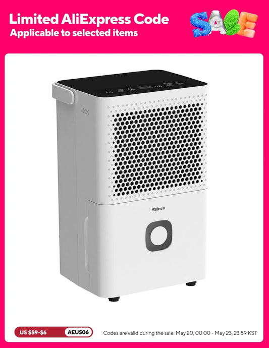 Shinco 30-Pint Dehumidifier With Drain Hose Covers 1500 Sqft