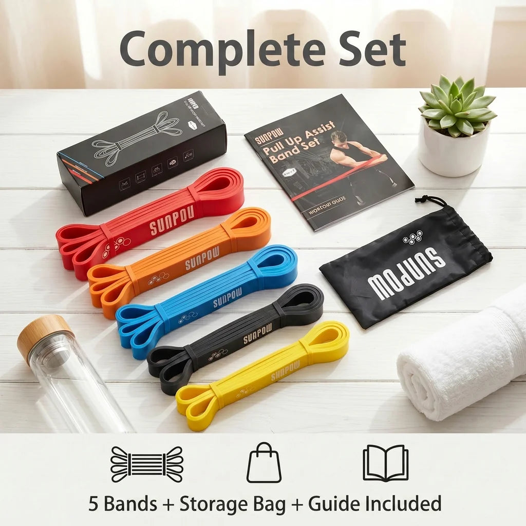 Sunpow Premium Natural Latex Pull Up Assistance Resistance Bands