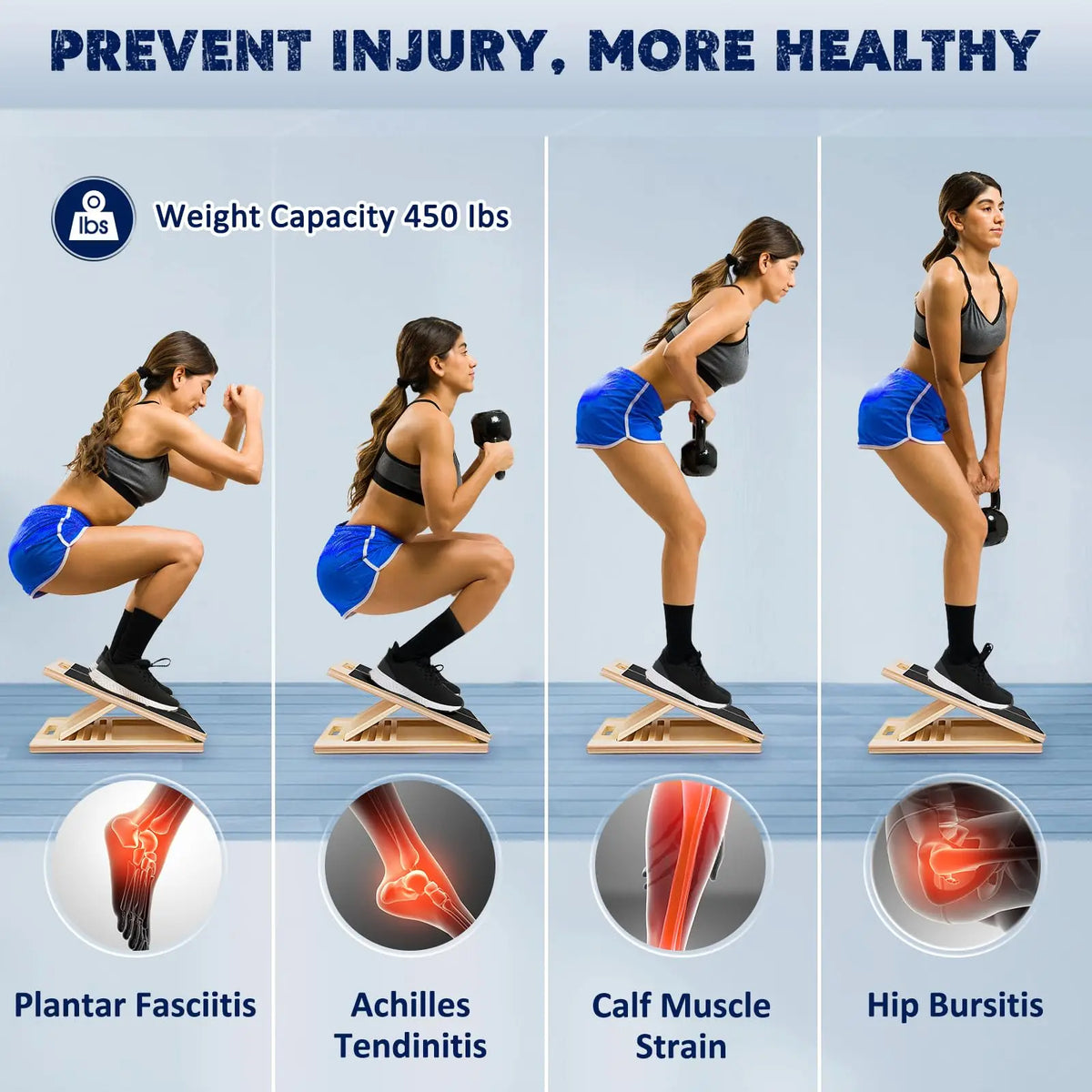 Adjustable Wooden Balance Board And Calf Stretcher For Fitness