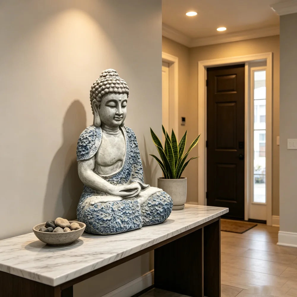 Outdoor Resin Meditating Buddha Statue Zen Garden Home Decor Ornament