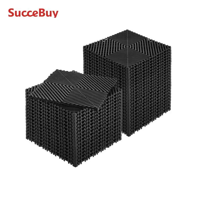 SucceBuy Interlocking Non-Slip Drainage Floor Tiles for Shower