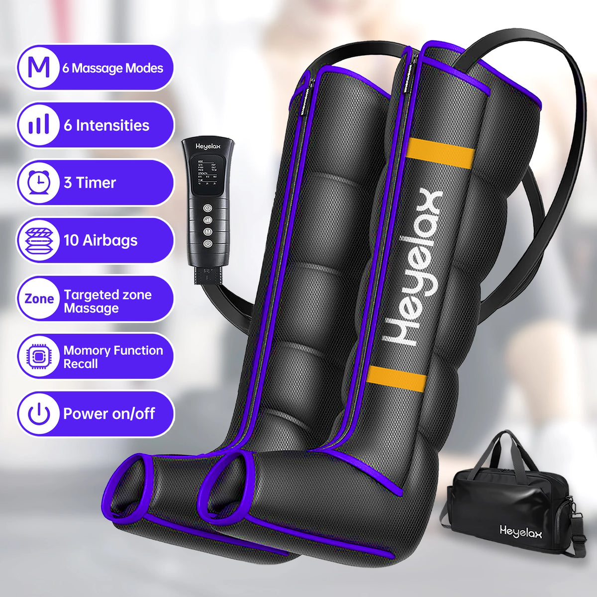 Heyelax Leg Compression Massager For Circulation And Muscle Relaxation